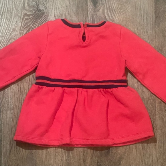 Vintage Early 2000s Tommy Hilfiger Baby Girl Sweatshirt Dress 24M Red Logo Y2K - Picture 4 of 4